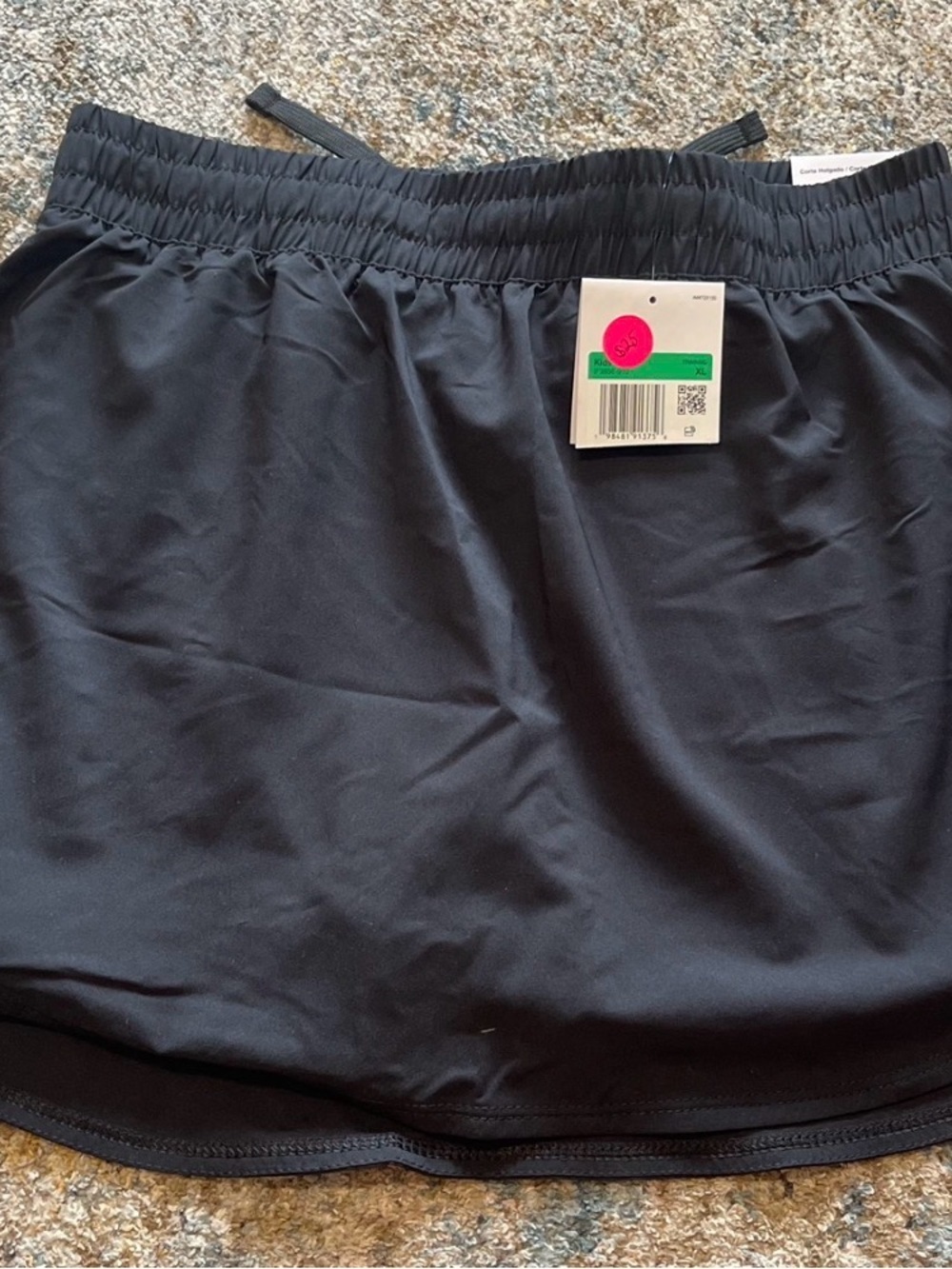 Girls Nike Black Athletic Skort with White Swoosh - Picture 2 of 2